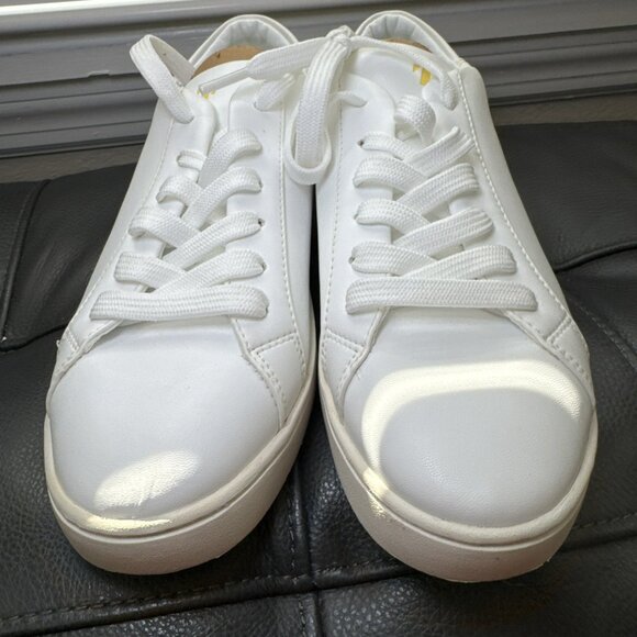 Thousand Fell Lace Up Vegan Leather Sneakers, Women's 7.5 (White/Yellow) - Picture 5 of 8